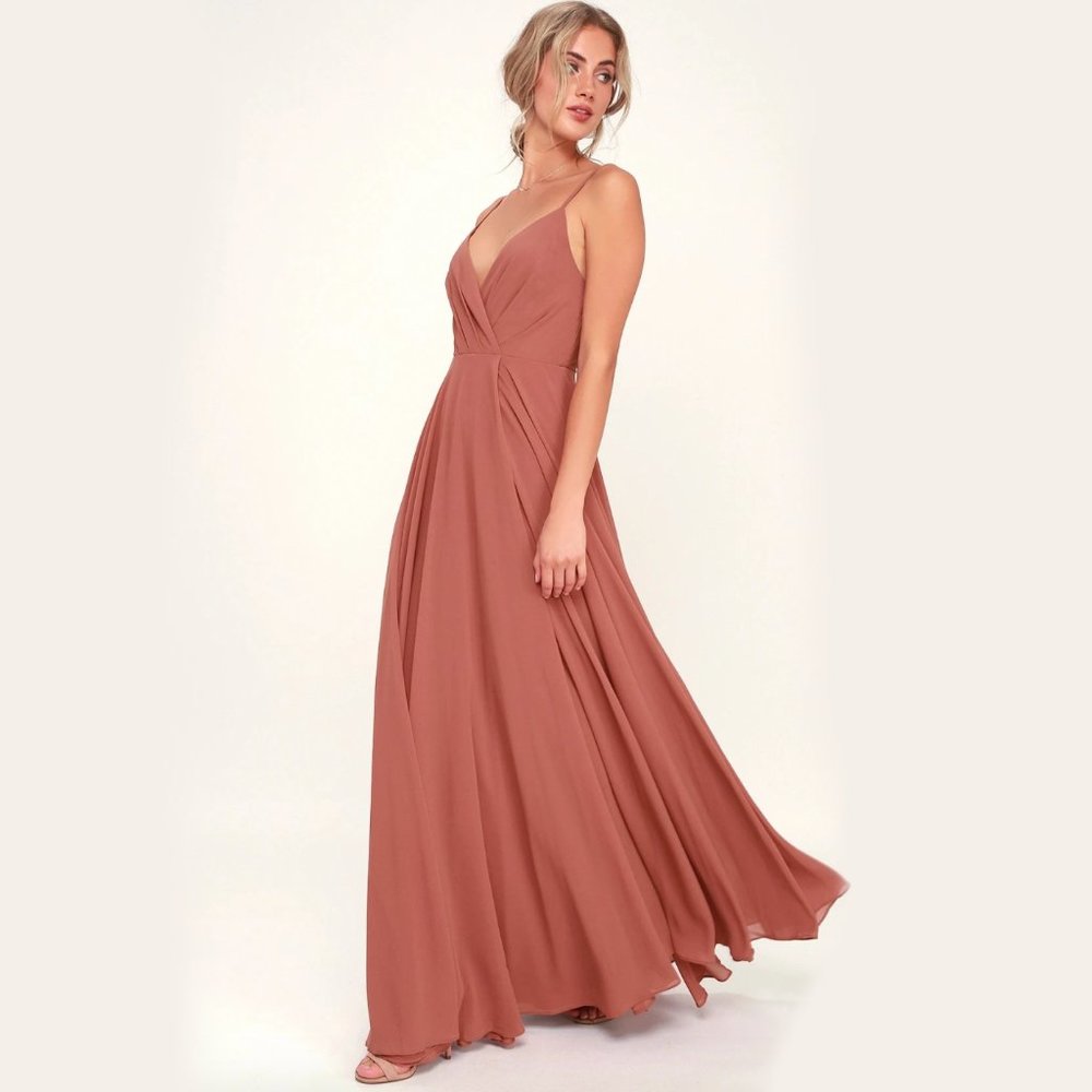 All About Love Rusty Rose Maxi Dress Size Small.